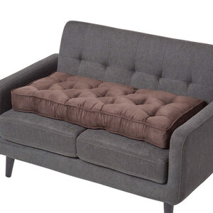 Coussin rehausseur pour canapé en suédine Chocolat - HOMESCAPES