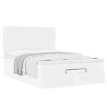 VidaXL Cadre de lit ottoman avec matelas blanc 140x200 cm similicuir