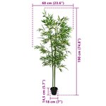 vidaXL Arbre en Bambou Artificiel 2 pièces Vert 60 x 18 x 190 cm