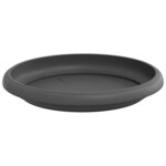 vidaXL Plateau à fleurs rond 24 Pièces Noir Ø 15 5 x 2 cm Plastique