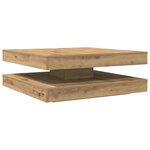 vidaXL Table basse rotative à 360 degrés chêne artisanal 90x90x34 5 cm