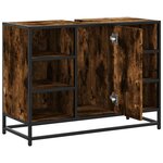 vidaXL Armoire lavabo de salle de bain chêne fumé bois d'ingénierie