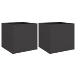 vidaXL Jardinières 2 Pièces noir 42x40x39 cm acier