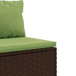 vidaXL Salon de jardin 4 Pièces avec coussins Marron Résine tressée