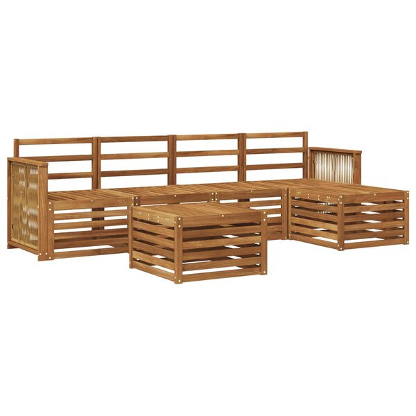 vidaXL Ensemble de canapés d'extérieur 6 Pièces Naturel