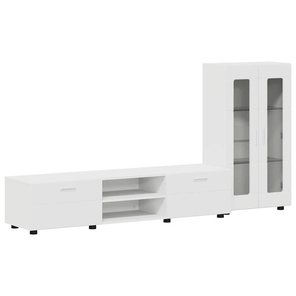 vidaXL Ensemble meuble TV avec tiroir FLORIN Blanc Bois d'ingénierie
