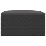vidaXL Tabouret de jardin avec coussin noir résine tressée
