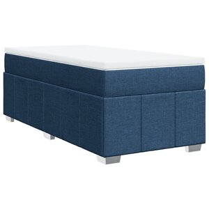 vidaXL Sommier à lattes de lit avec matelas Bleu 90x200 cm Tissu