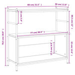 vidaXL Bibliothèque noir 80x30x78 5 cm bois d'ingénierie et fer