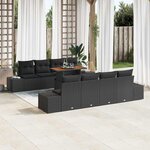 vidaXL Ensemble de salle à manger pour jardin 9 Pièces Noir  Marron