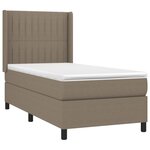 vidaXL Sommier à lattes de lit matelas et LED Taupe 90x190 cm Tissu