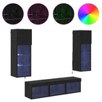 vidaXL Meubles TV muraux 5 Pièces Chêne noir 60 x 30 x 30 cm