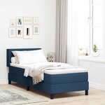 vidaXL Lit boxspring avec matelas avec matelas Bleu 80 x 200 cm