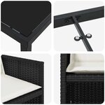 vidaXL Ensemble de salle à manger pour jardin 5 Pièces Noir polyrotin