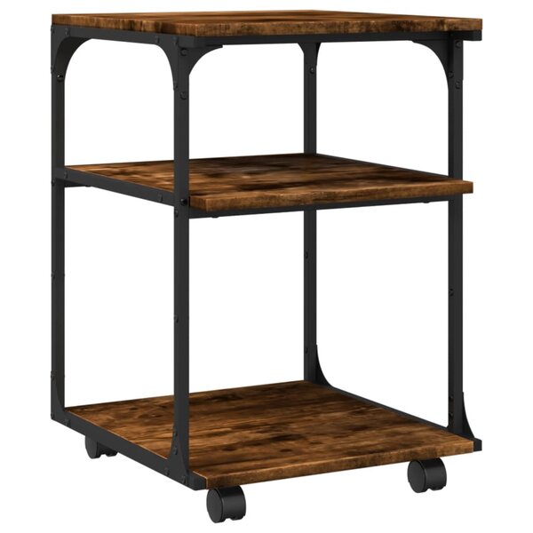vidaXL Support d'imprimante à 3 niveaux chêne fumé 43x48x64 cm