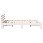 vidaXL Cadre de lit en pin blanc Blanc Bois massif 140 x 190 cm Durable