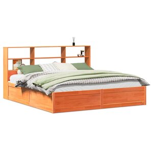 vidaXL Cadre de lit sans matelas cire marron 180x200cm bois pin massif