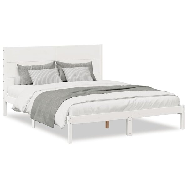 vidaXL Cadre de lit extra long sans matelas 140x210 cm bois massif