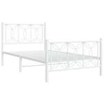vidaXL Cadre de lit métal sans matelas et pied de lit blanc 107x203 cm