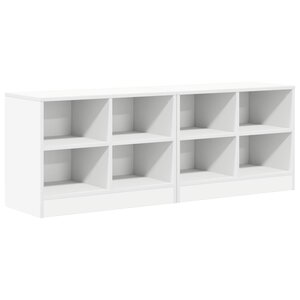 vidaXL Armoire de lit 2 Pièces Blanc 66 x 33 x 48 cm Bois d'ingénierie