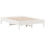 vidaXL Cadre de lit sans matelas blanc 135x190 cm bois de pin massif