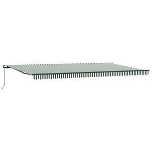 vidaXL Auvent Rétractable Vert et blanc 600 × 300 cm