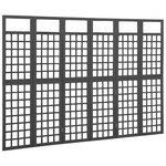 vidaXL Cloison de séparation à 6 panneaux Bois de pin Noir 242 5x180cm