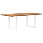 vidaXL Table à manger avec bord naturel 200x100x74cm bois massif chêne