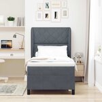 vidaXL Lit à ressorts avec matelas gris foncé 90x200 cm en velours