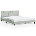 vidaXL Cadre de lit avec LED sans matelas gris clair 160x200cm velours