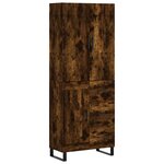 vidaXL Buffet haut Chêne fumé 69 5x34x180 cm Bois d'ingénierie