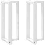vidaXL Pieds de table de bar en T  2 pièces  blanc  40 x 35 x (90-91) cm  acier