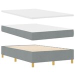 vidaXL Lit à ressort LED avec matelas Gris clair 120 x 200 cm tissu