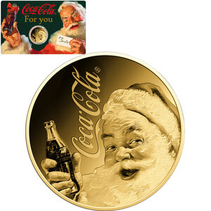 Pièce de monnaie en Or 3000 Francs g 0.031 (1/1000 oz) Millésime 2023 Gold Gift COCA COLA FOR YOU FROM SANTA 1/1000