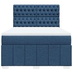 vidaXL Sommier à lattes de lit avec matelas Bleu 140x190 cm Tissu