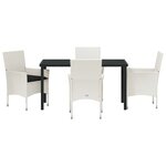 vidaXL Ensemble de salle à manger pour jardin 5 Pièces Blanc Poly rotin