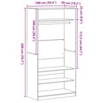 vidaXL Armoire en chêne noir   100 x 50 x 200 cm - Fabriquée en bois d'ingénierie