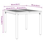 Table de jardin vidaXL 90x90x75 cm en bois d'acacia massif et métal