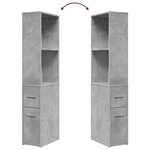 vidaXL Armoire de salle de bain étroite avec roulettes gris béton