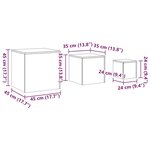 vidaXL Tables d'appoint 3 Pièces Blanc Bois d’ingénierie