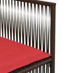 vidaXL Ensemble à manger de jardin et coussins 7 Pièces marron poly rotin