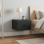 vidaXL Cabinet de chevet mural 2 pc Noir 34 5 x 33 x 20 cm