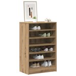 vidaXL Armoire à chaussures chêne artisanal bois d'ingénierie