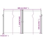 vidaXL Auvent latéral rétractable noir 220x600 cm