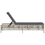 vidaXL Chaise longue avec coussin gris clair résine tressée
