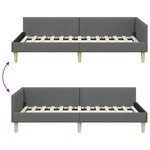 vidaXL Cadre de lit d'angle Gris foncé 80 x 200 cm tissu
