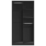vidaXL Garde-robe Noir 100x50x200 cm Aggloméré
