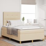 vidaXL Lit avec sommier crème 120x200 cm en tissu