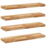 vidaXL Étagères flottantes 4 Pièces 80x20x4 cm acacia massif à l'huile