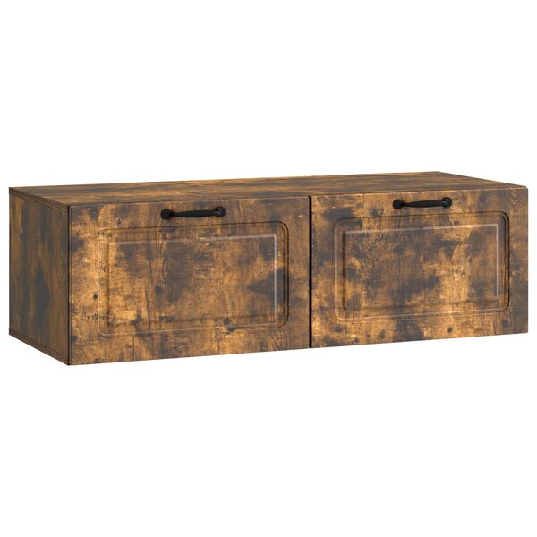 vidaXL Meuble TV mural Chêne fumé 98 x 41 x 30 cm Bois d'ingénierie